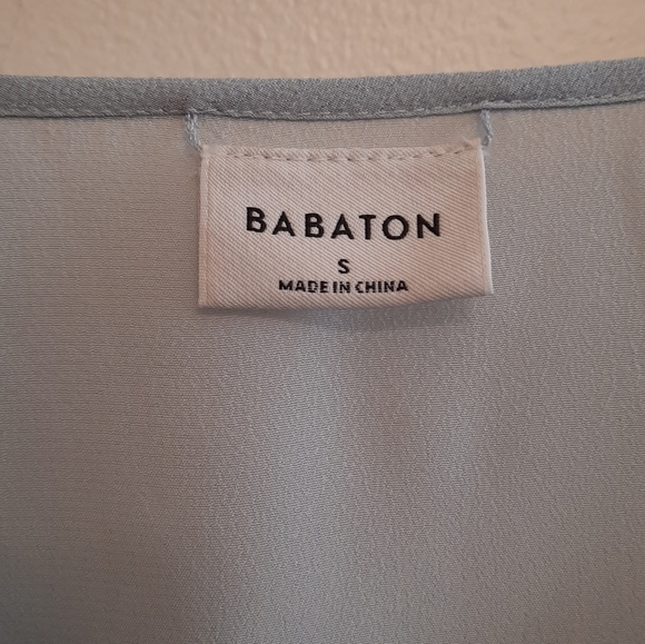 Aritzia Babaton Humbert Blouse Blue Bell Sleeve - Picture 5 of 11